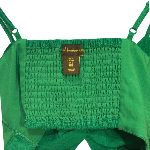 House of Harlow 1969 Emerald Green Twist-Front Crop Top Bustier - Picture 5 of 9